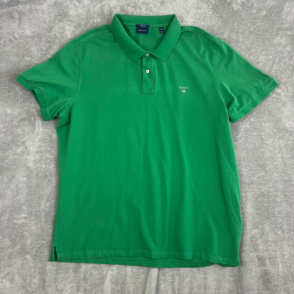 Gant‎ Original Pique Polo Shirt Mens 4X Green Emrboidered Sheild Logo